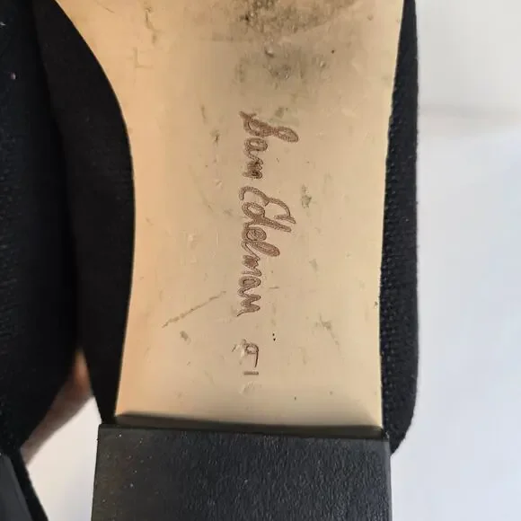 SAM EDELMAN LAVINA MULE LINEN BUCKLE FLATS, SIZE 9 - Picture 7 of 7